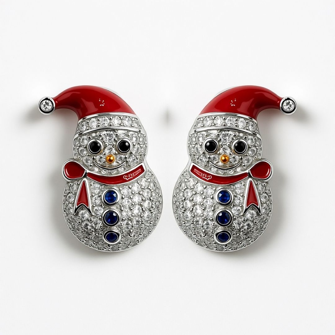Palestro Milano Orecchini Silver Pupazzo di Pavè