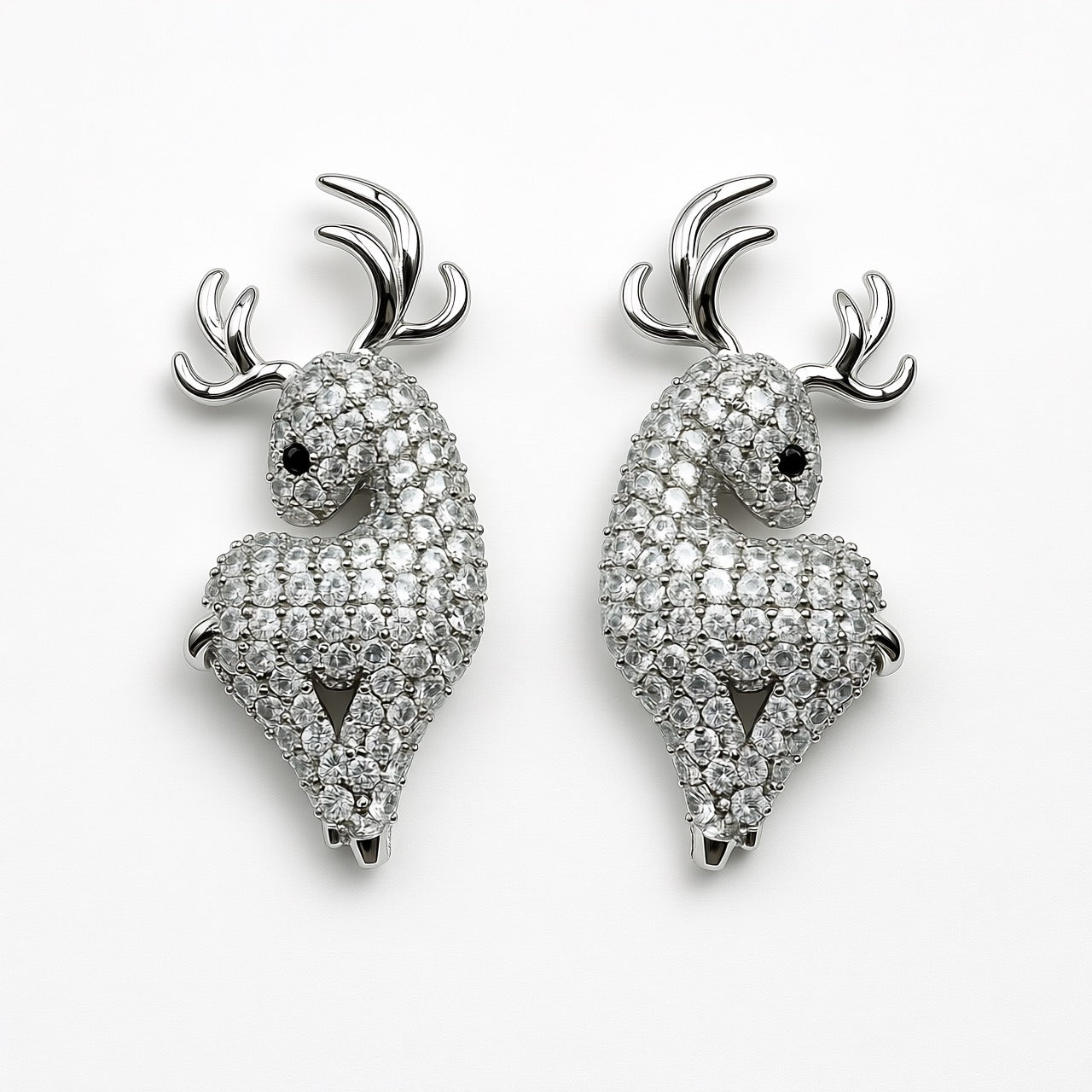 Palestro Milano Orecchini Silver Renne di pavè