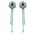Palestro Milano Orecchini Silver-Rosso Rosa con Gemme Cadenti