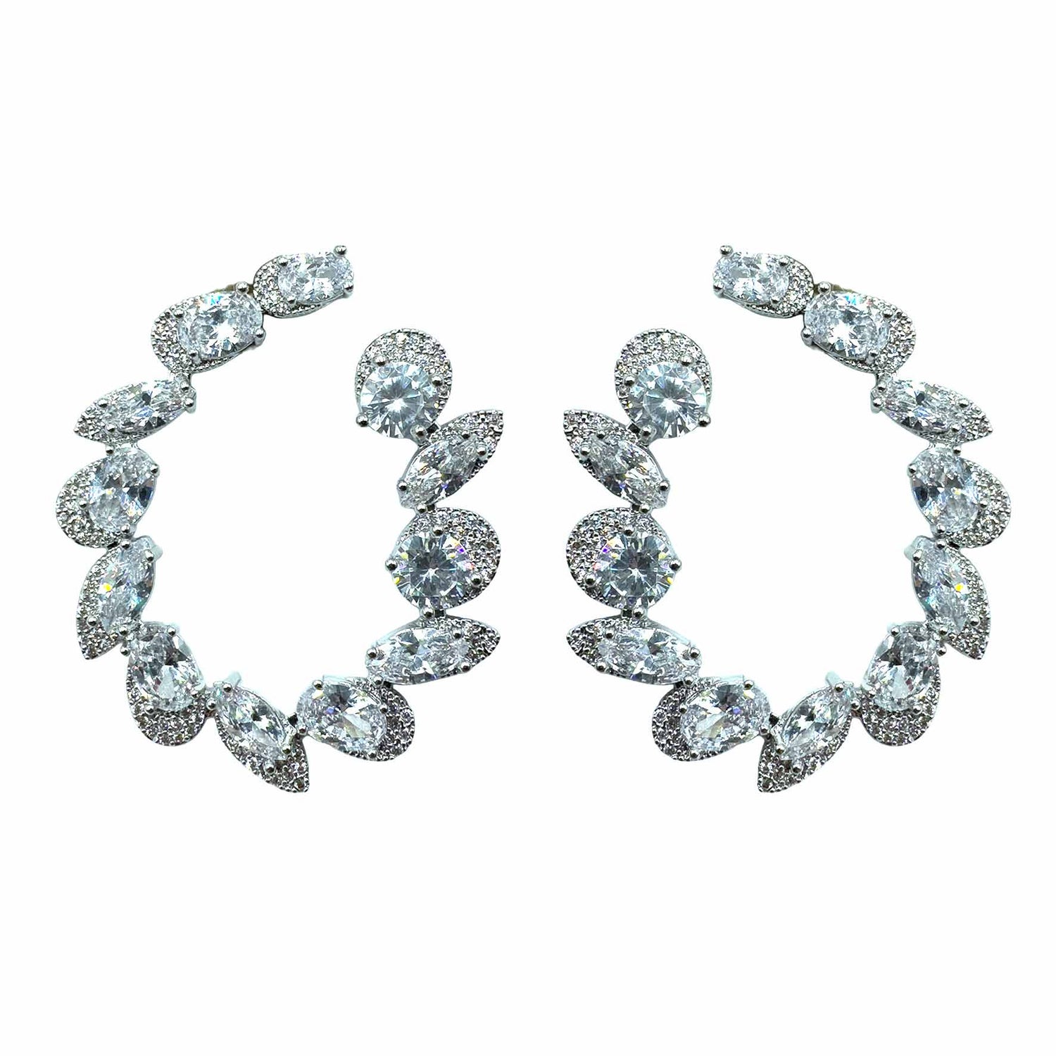 Palestro Milano Orecchini Silver Semicerchi di pietre irregolari