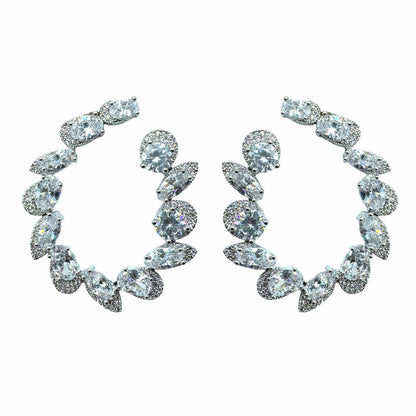 Palestro Milano Orecchini Silver Semicerchi di pietre irregolari