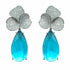 Palestro Milano Orecchini Silver - Turquoise Trifoglio di Pavè con goccia