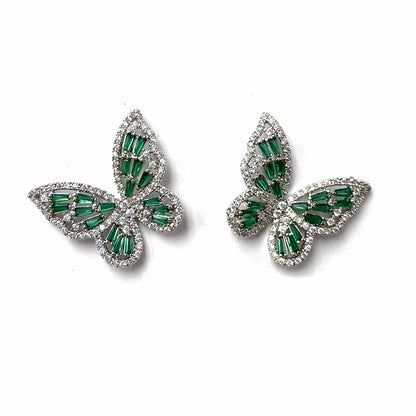 Palestro Milano Orecchini Silver Verde Smeraldo Baby Farfalle