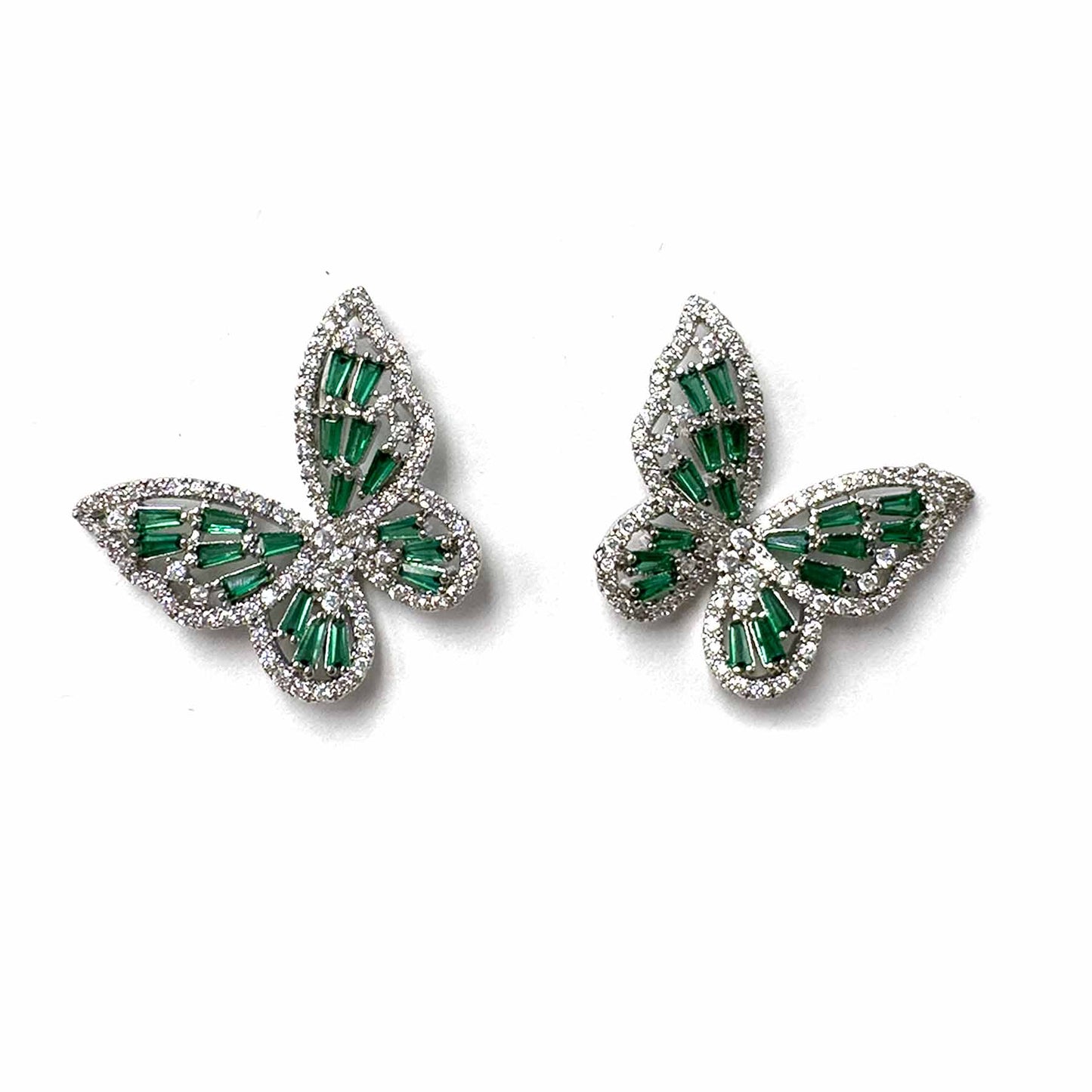 Palestro Milano Orecchini Silver Verde Smeraldo Baby Farfalle