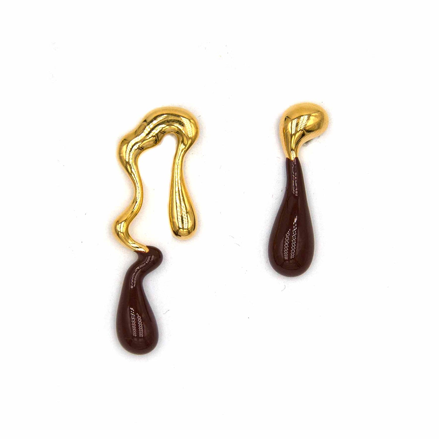 Palestro Milano Orecchini Smalto marrone finale Baby Dalì