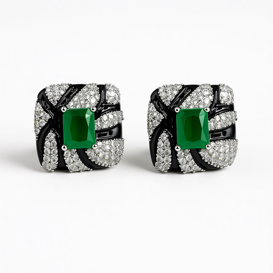 Palestro Milano Orecchini Smeraldo Mosaico Astratto