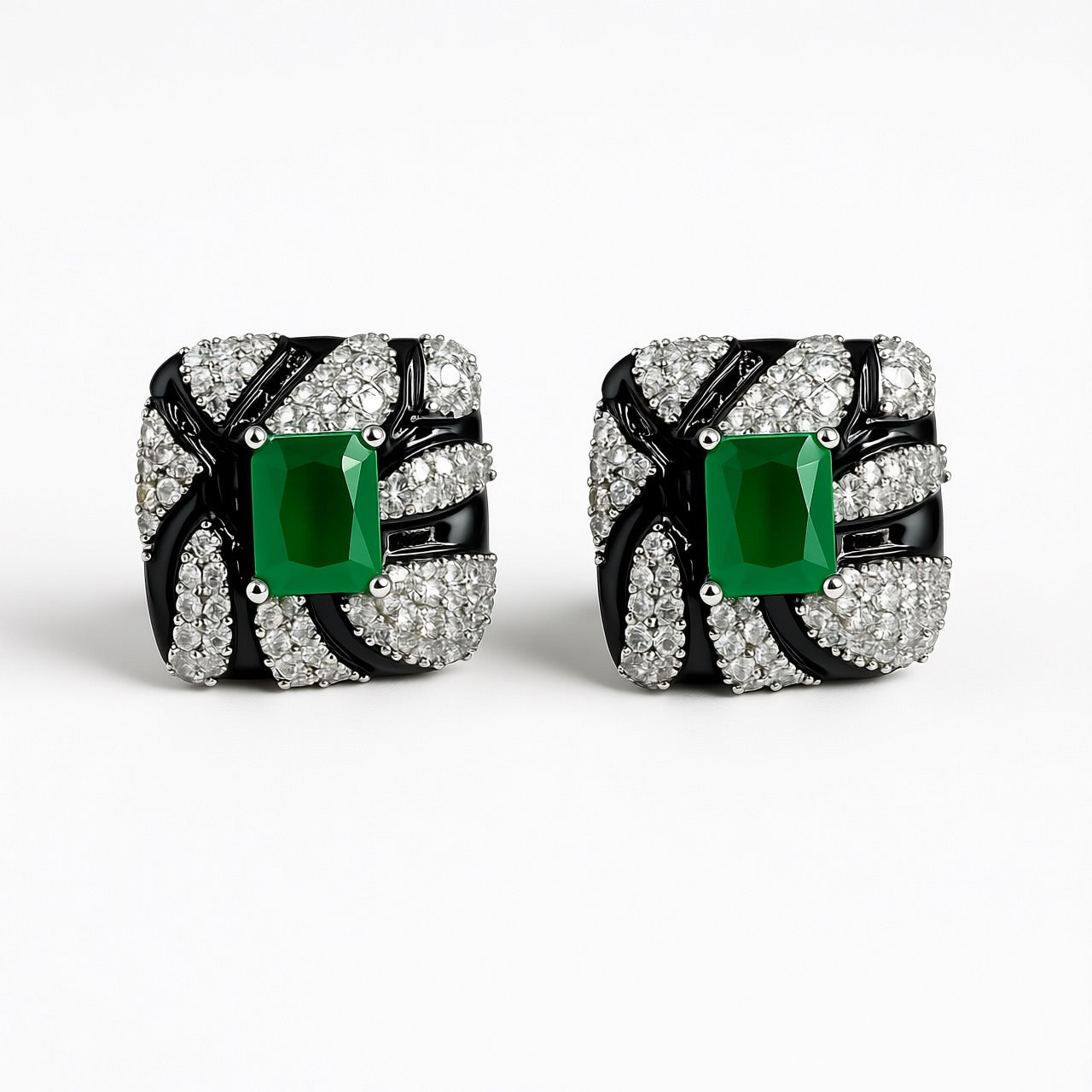 Palestro Milano Orecchini Smeraldo Mosaico Astratto