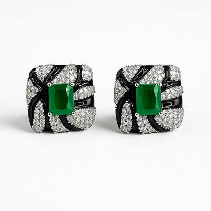 Palestro Milano Orecchini Smeraldo Mosaico Astratto