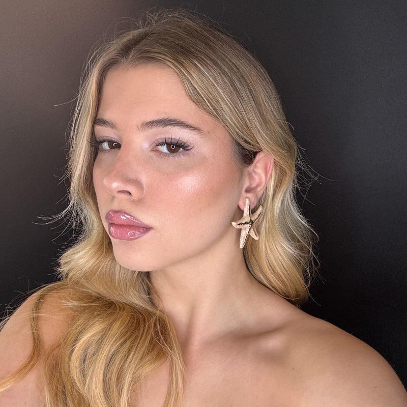 Palestro Milano Orecchini Stella marina con venatura dorata