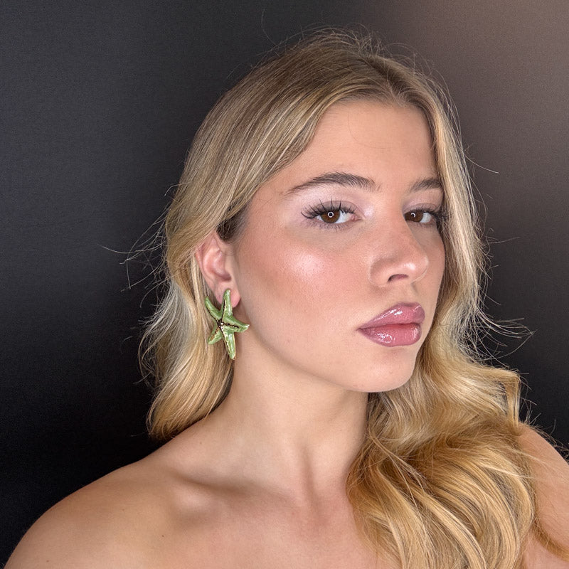 Palestro Milano Orecchini Stella marina con venatura dorata