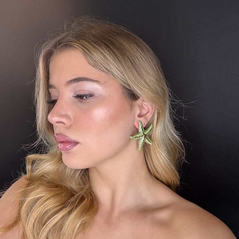 Palestro Milano Orecchini Stella marina con venatura dorata