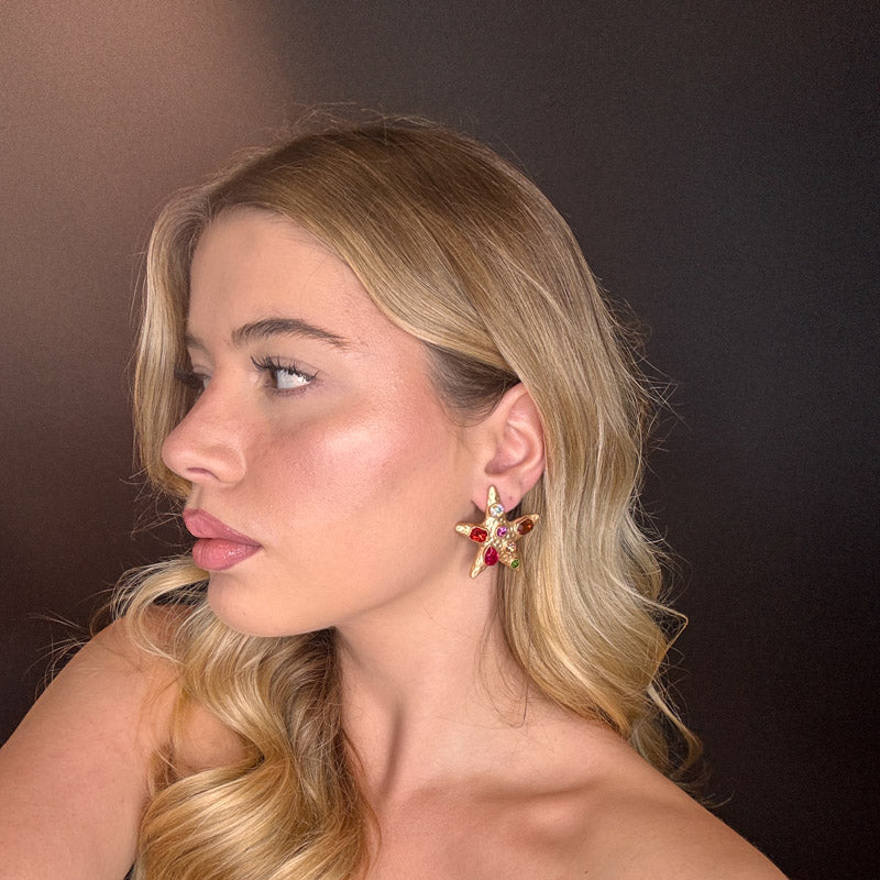 Palestro Milano Orecchini Stella marina di pietre preziose