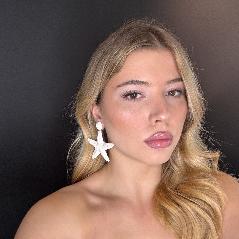 Palestro Milano Orecchini Stelle di mare rafia