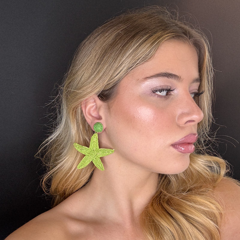 Palestro Milano Orecchini Stelle di mare rafia