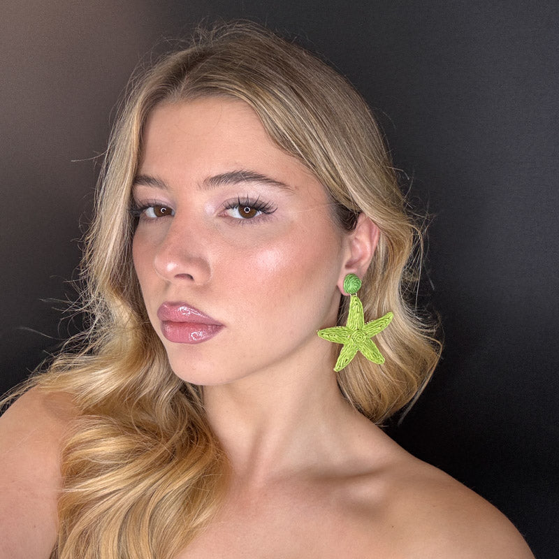 Palestro Milano Orecchini Stelle di mare rafia