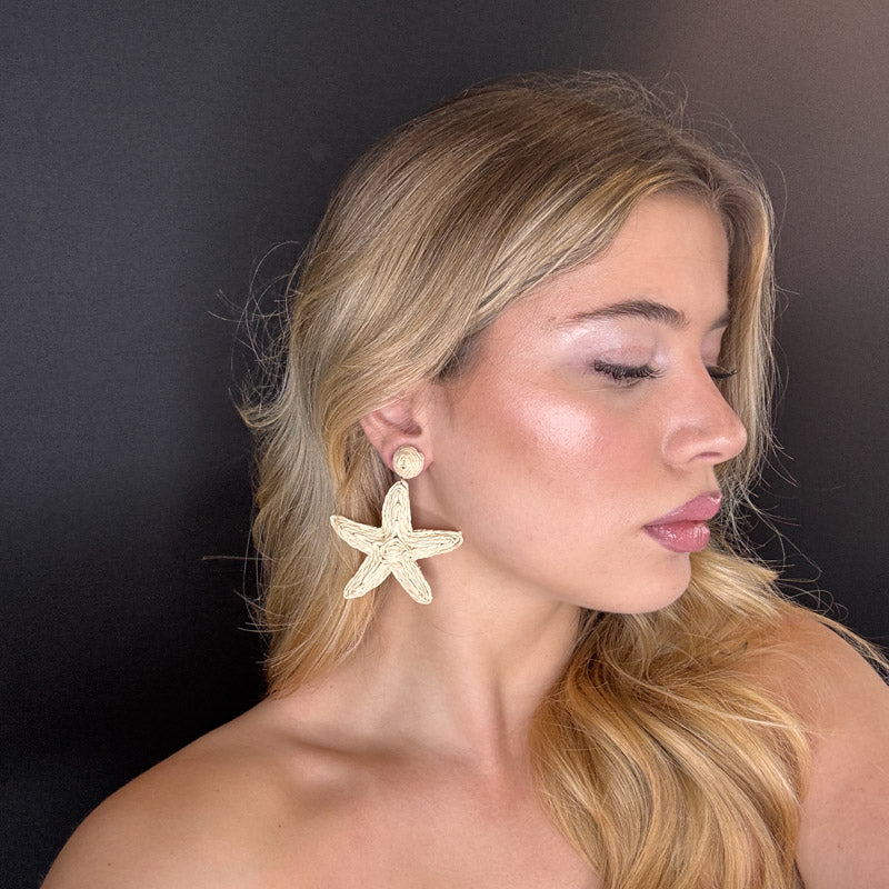 Palestro Milano Orecchini Stelle di mare rafia