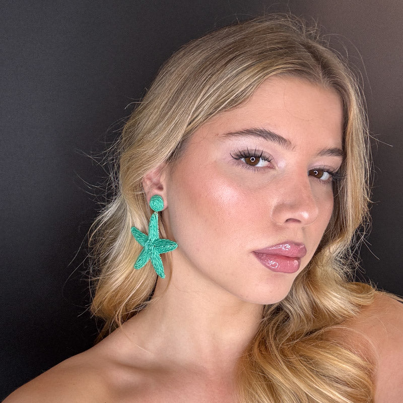 Palestro Milano Orecchini Stelle di mare rafia