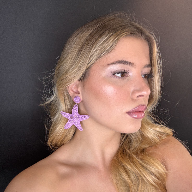 Palestro Milano Orecchini Stelle di mare rafia