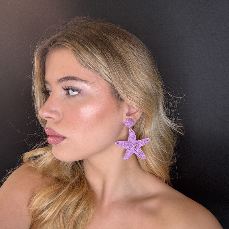 Palestro Milano Orecchini Stelle di mare rafia