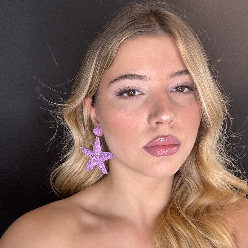 Palestro Milano Orecchini Stelle di mare rafia