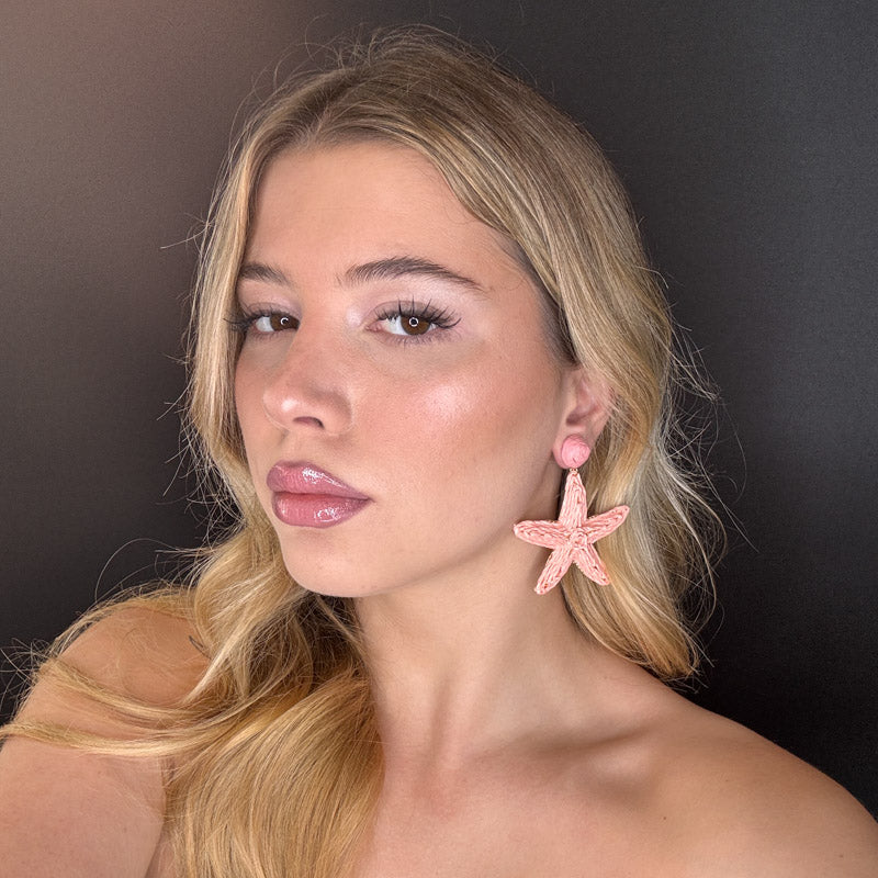 Palestro Milano Orecchini Stelle di mare rafia