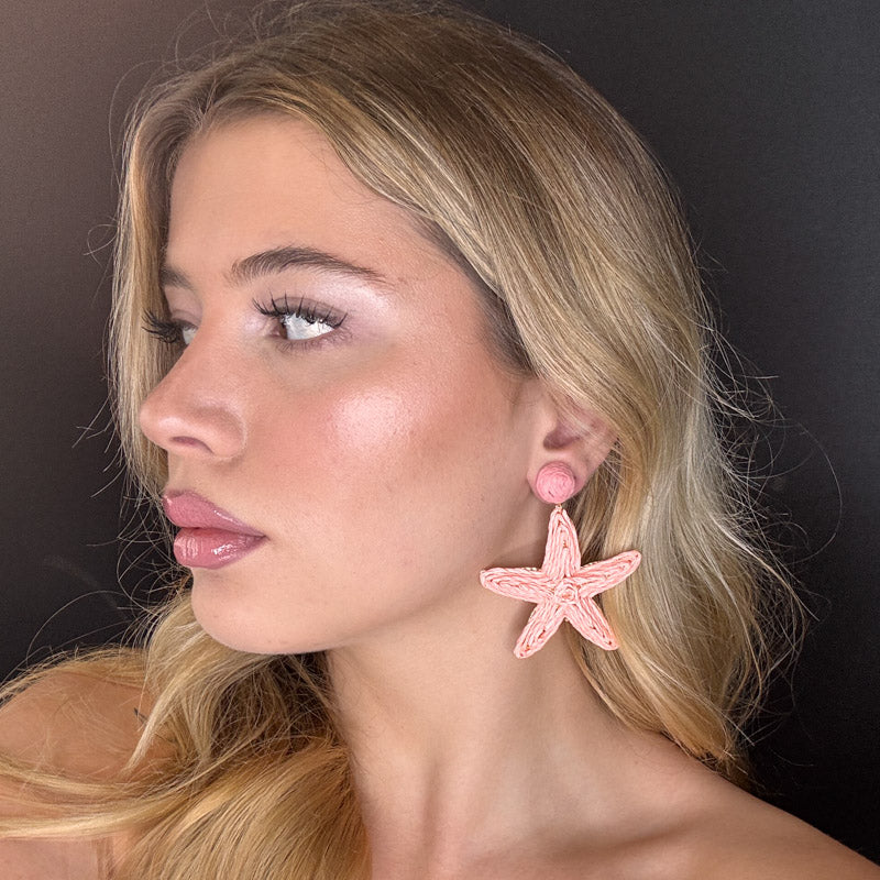 Palestro Milano Orecchini Stelle di mare rafia