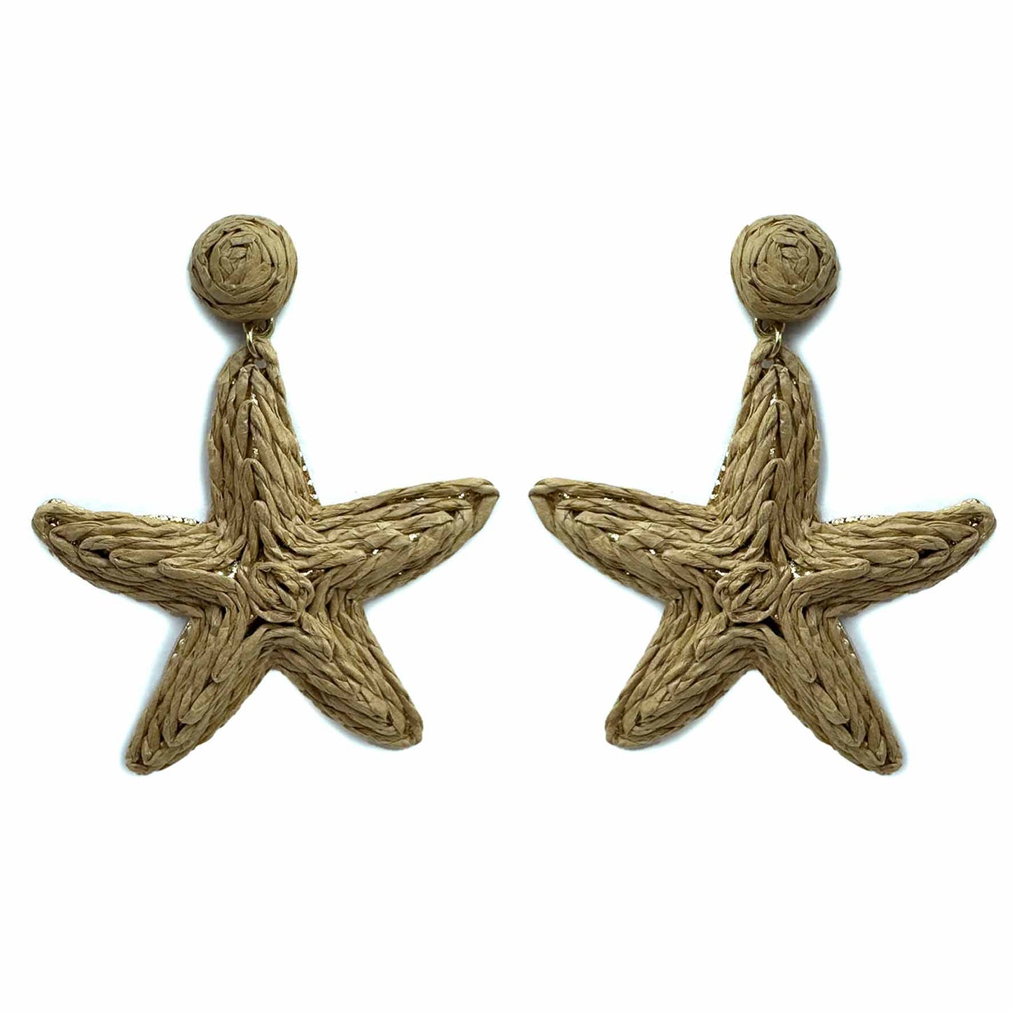 Palestro Milano Orecchini Terra di Siena Stelle di mare rafia