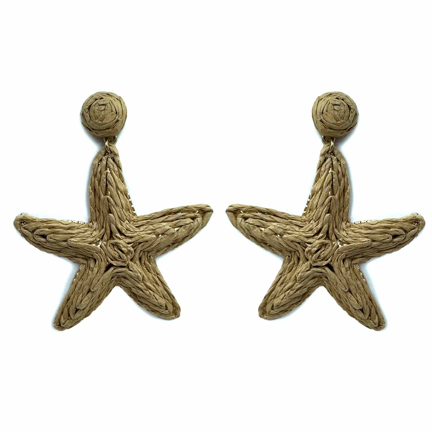 Palestro Milano Orecchini Terra di Siena Stelle di mare rafia