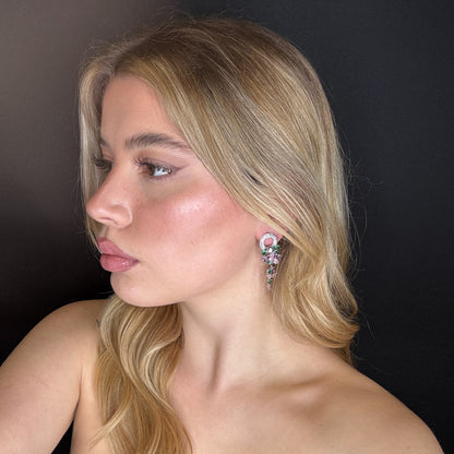 Palestro Milano Orecchini Tondo di pavè con cascata