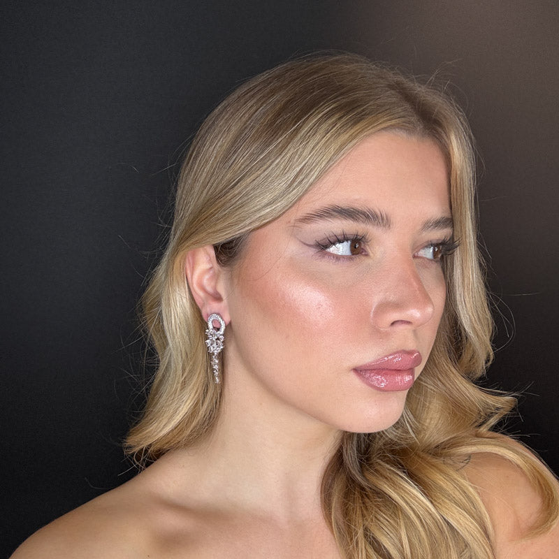 Palestro Milano Orecchini Tondo di pavè con cascata