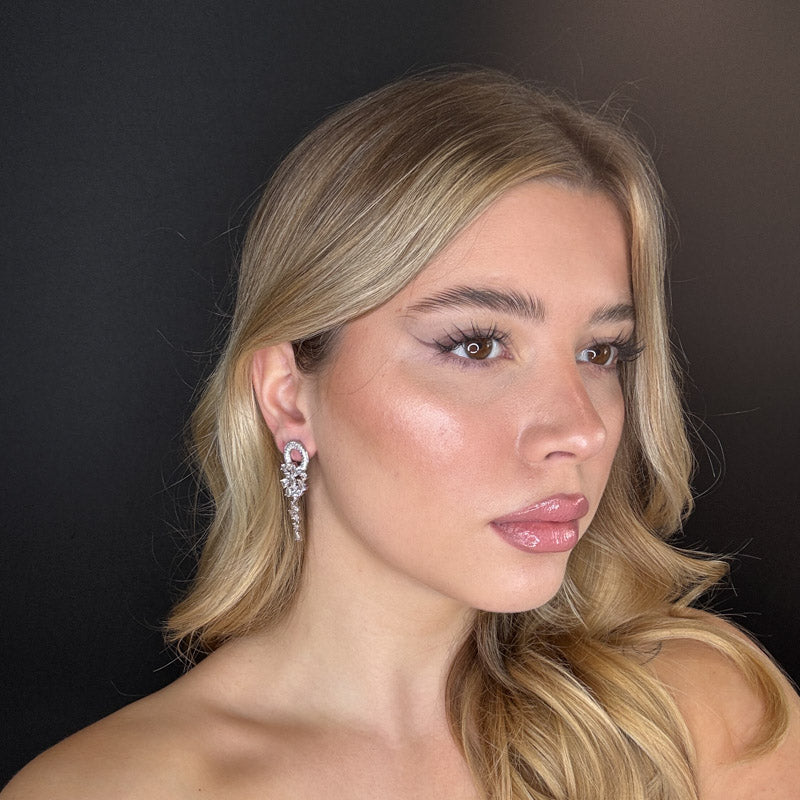 Palestro Milano Orecchini Tondo di pavè con cascata