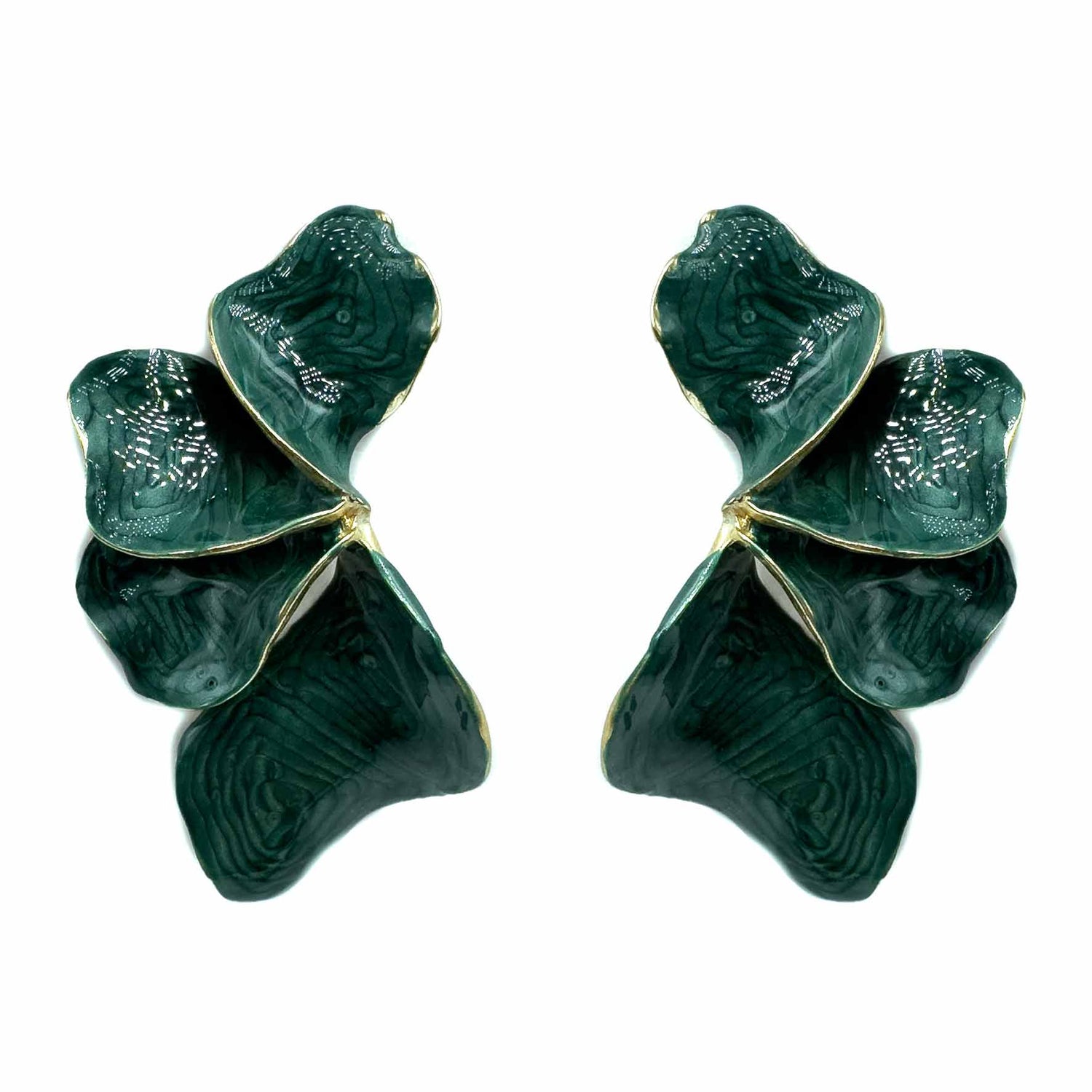 Palestro Milano Orecchini Total Green Petali dalle Maldive