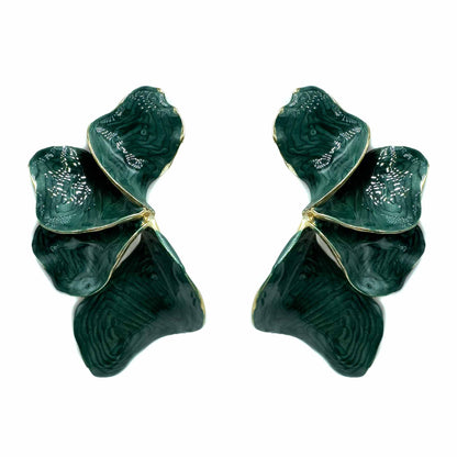 Palestro Milano Orecchini Total Green Petali dalle Maldive