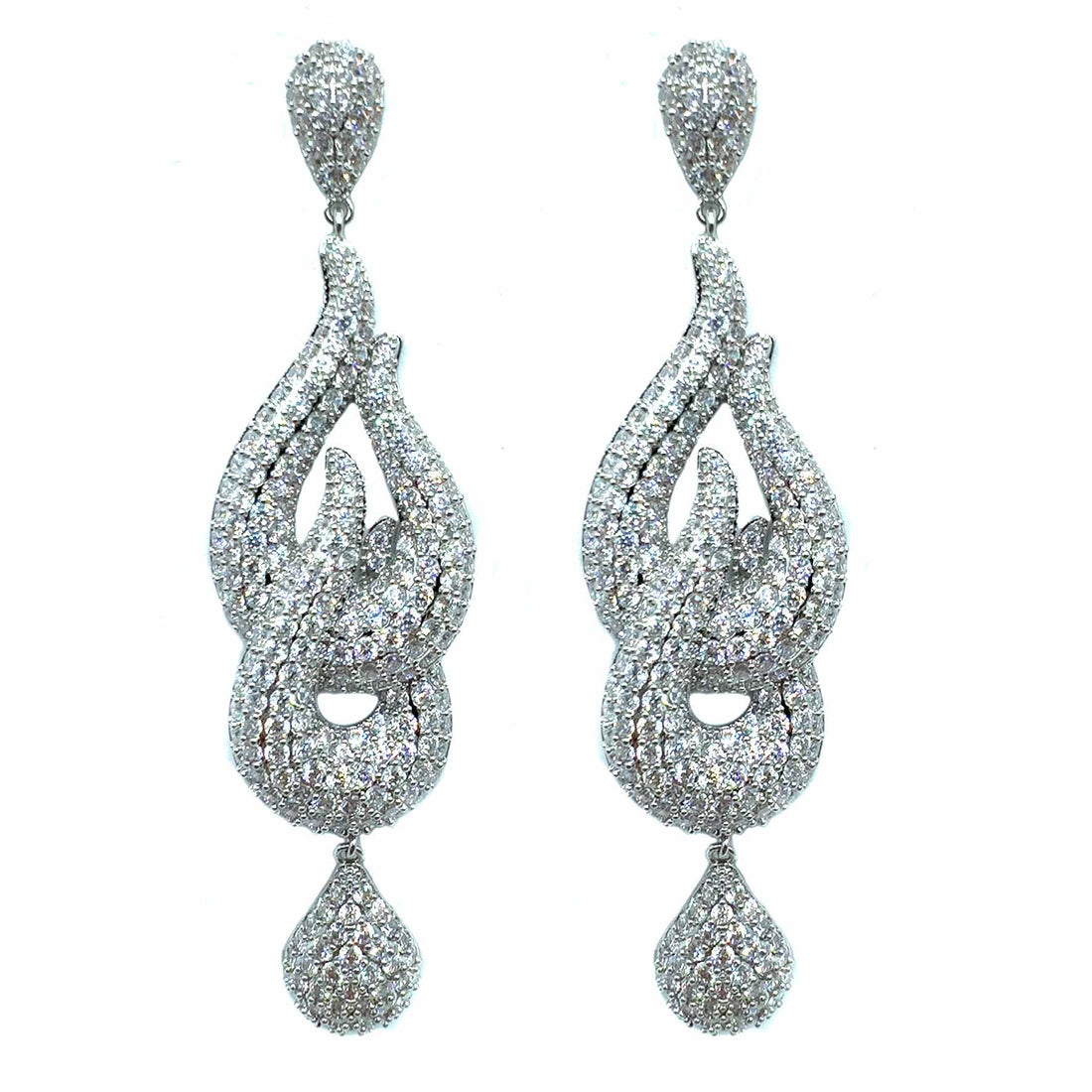 Palestro Milano Orecchini Total Silver Doppia virgola di pavè