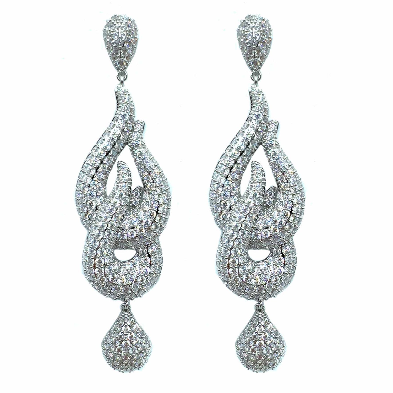 Palestro Milano Orecchini Total Silver Doppia virgola di pavè