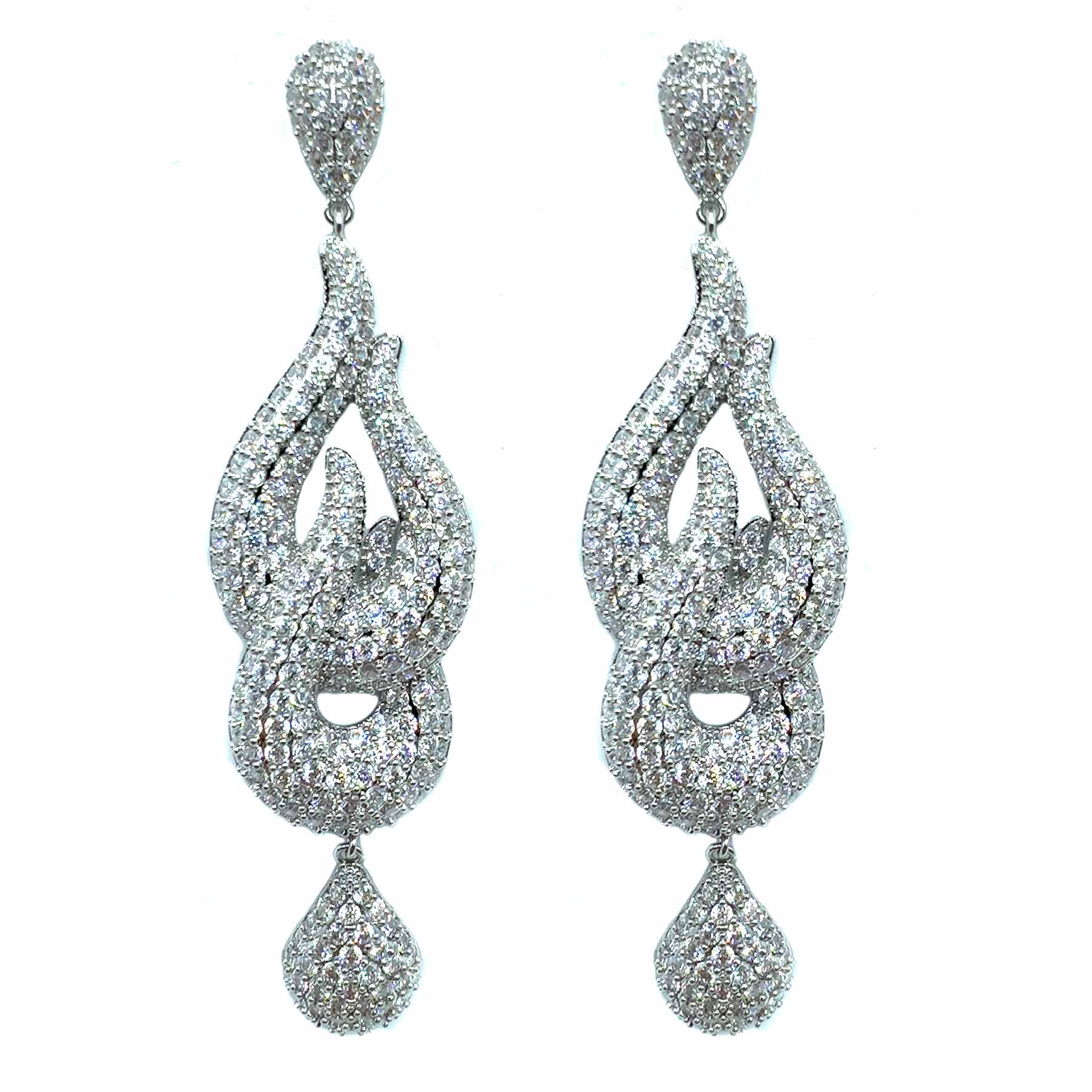 Palestro Milano Orecchini Total Silver Doppia virgola di pavè
