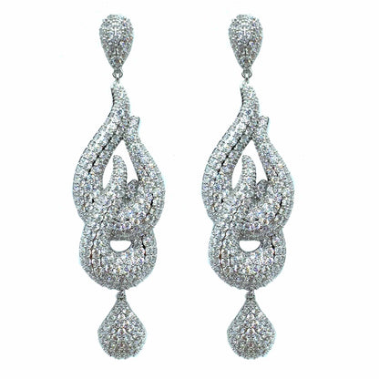 Palestro Milano Orecchini Total Silver Doppia virgola di pavè