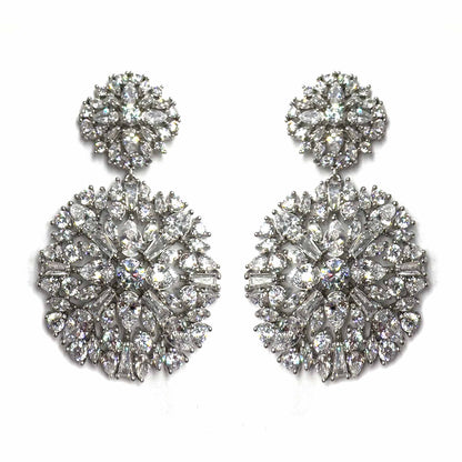 Palestro Milano Orecchini Total Silver Doppio tondo di cristalli