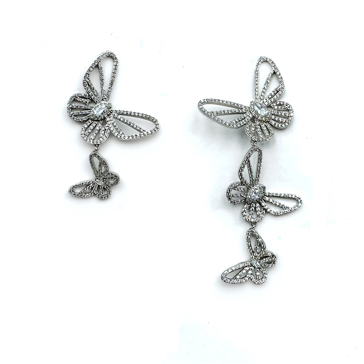 Palestro Milano Orecchini Total Silver Festa di farfalle