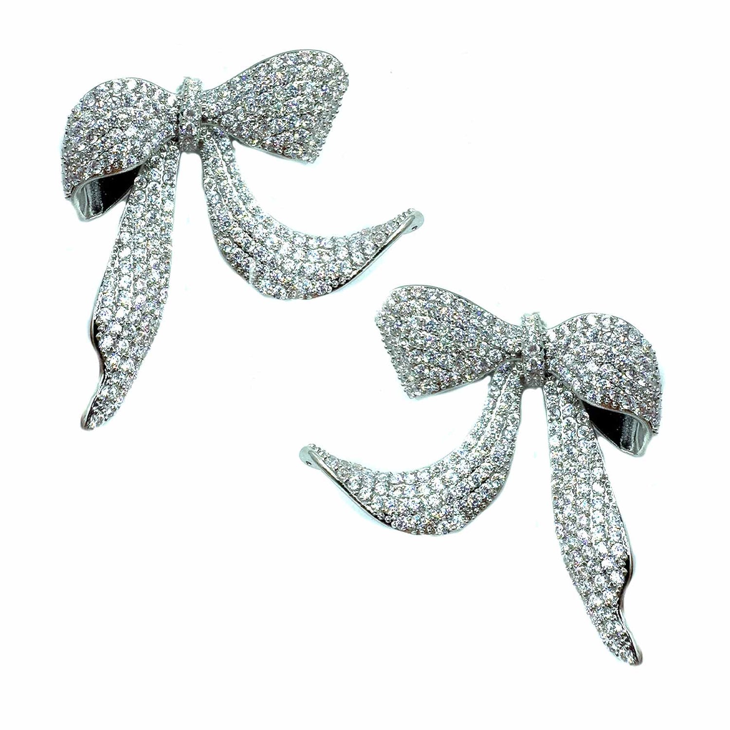 Palestro Milano Orecchini Total Silver Fiocchi di pavè