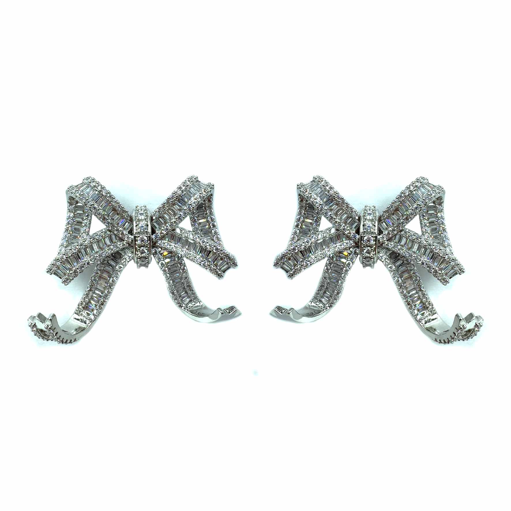 Palestro Milano Orecchini Total Silver Fiocco di cristalli