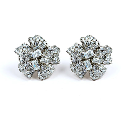 Palestro Milano Orecchini Total silver Fiore prezioso