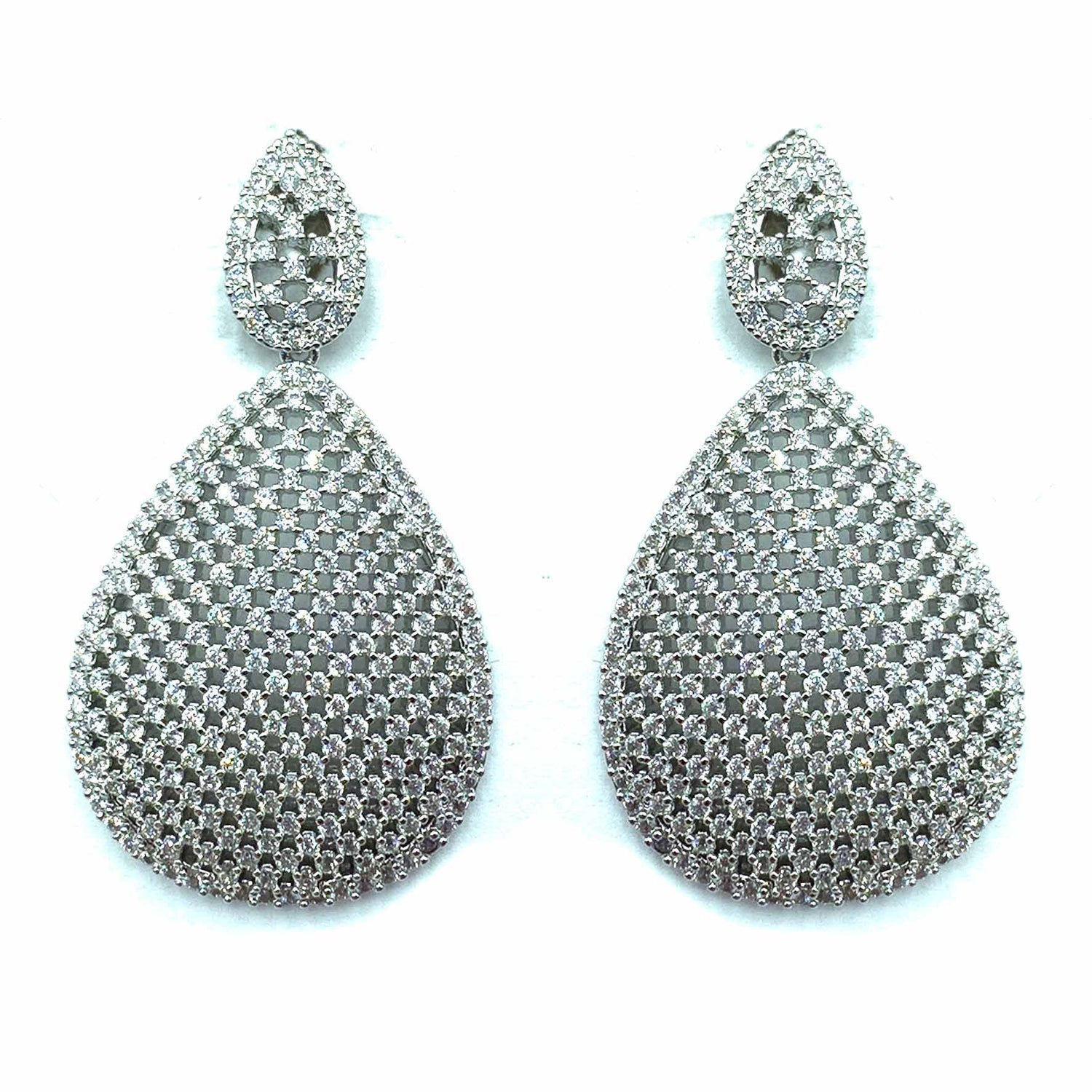 Palestro Milano Orecchini Total Silver Goccia di Pavè