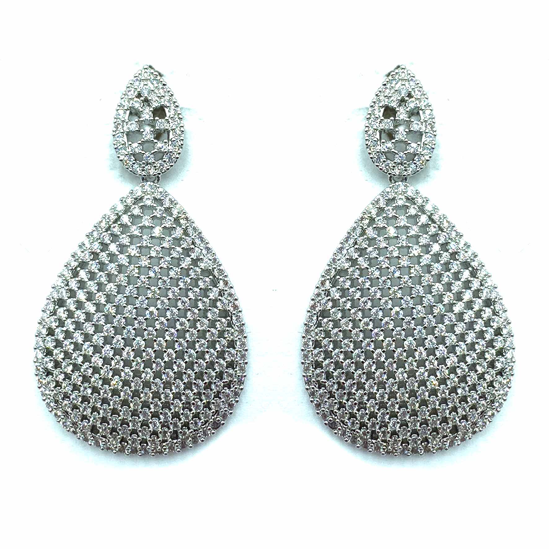 Palestro Milano Orecchini Total Silver Goccia di Pavè