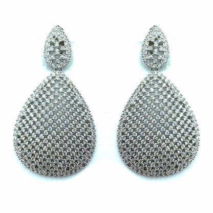 Palestro Milano Orecchini Total Silver Goccia di Pavè
