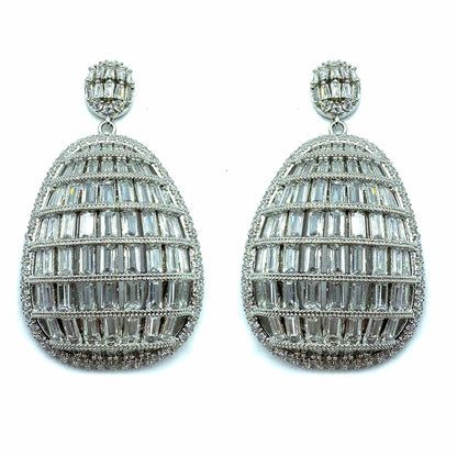 Palestro Milano Orecchini Total Silver Ovali pendenti di pietre