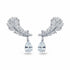 Palestro Milano Orecchini Total Silver Piume rampicanti con goccia