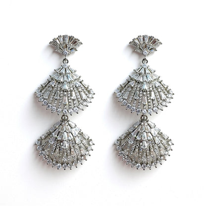 Palestro Milano Orecchini Total Silver Trio di conchiglie preziose