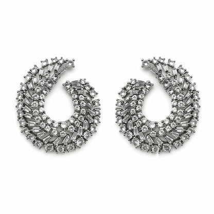 Palestro Milano Orecchini Total Silver Virgole Brillanti