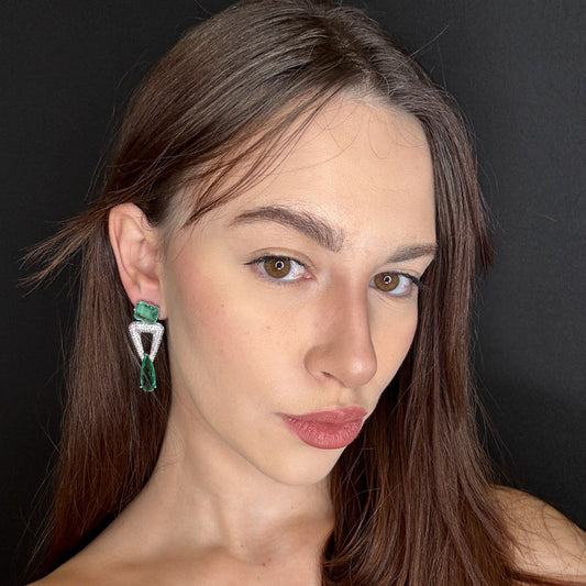 Palestro Milano Orecchini Triangolo di pavè